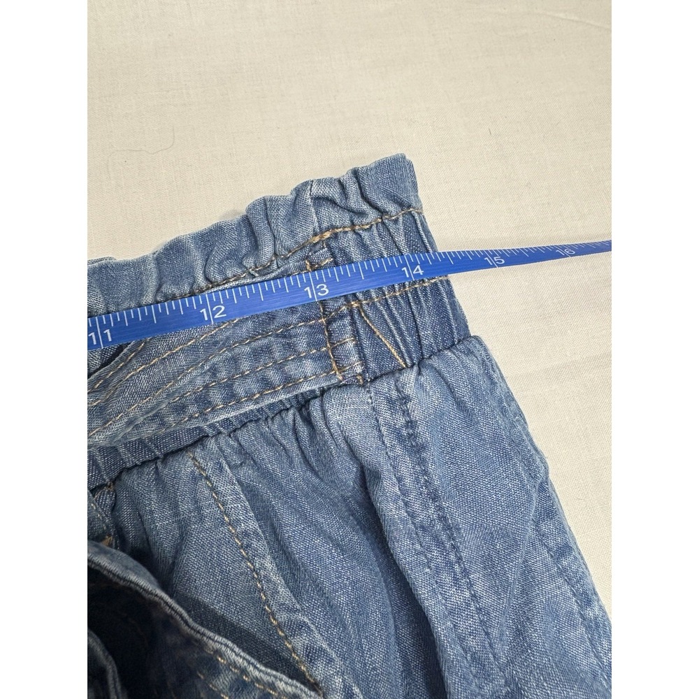 Knox Rose Women's Chambray Paperbag Shorts Size M‎ Medium Tie Waist Blue Tencel - Picture 7 of 7